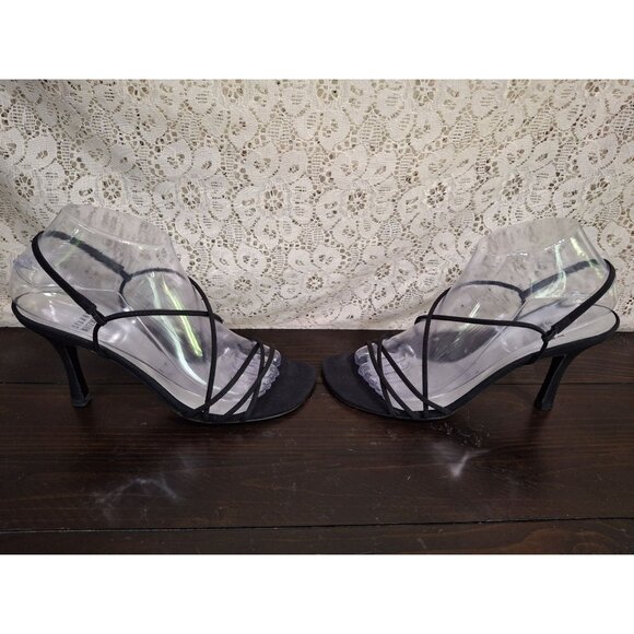 EUC Stuart Weitzman Black Strappy Slingback Heels/Sz. 8M - Picture 4 of 8